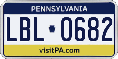 PA license plate LBL0682