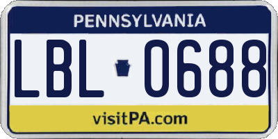 PA license plate LBL0688
