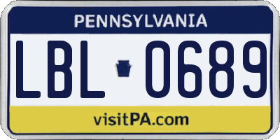 PA license plate LBL0689