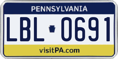 PA license plate LBL0691