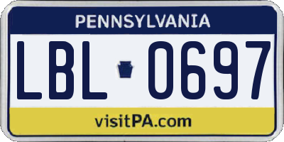 PA license plate LBL0697