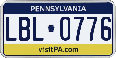 PA license plate LBL0776