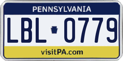 PA license plate LBL0779