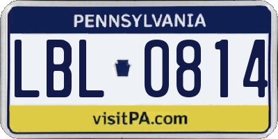 PA license plate LBL0814