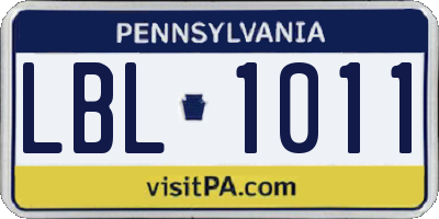 PA license plate LBL1011