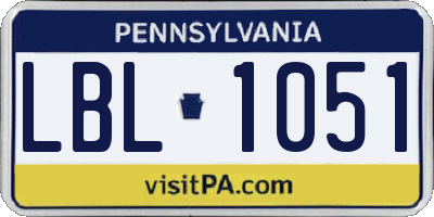 PA license plate LBL1051