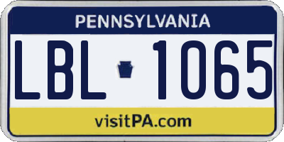 PA license plate LBL1065