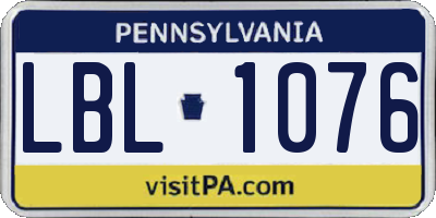 PA license plate LBL1076