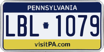 PA license plate LBL1079