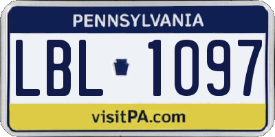 PA license plate LBL1097