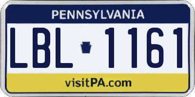 PA license plate LBL1161