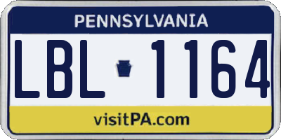 PA license plate LBL1164