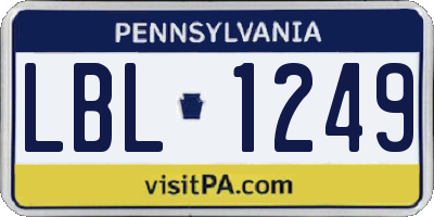 PA license plate LBL1249