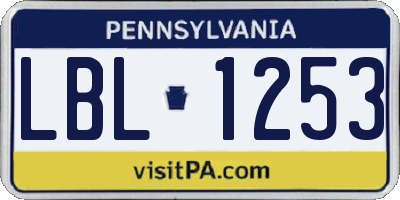 PA license plate LBL1253