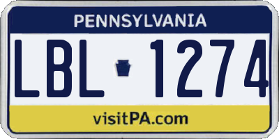 PA license plate LBL1274