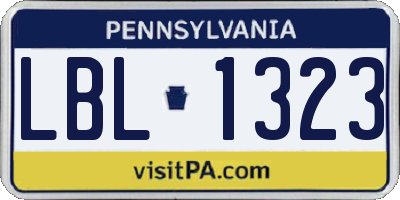 PA license plate LBL1323