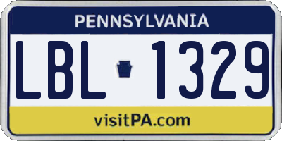 PA license plate LBL1329