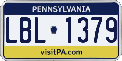 PA license plate LBL1379
