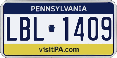 PA license plate LBL1409