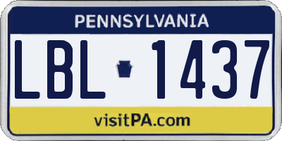 PA license plate LBL1437