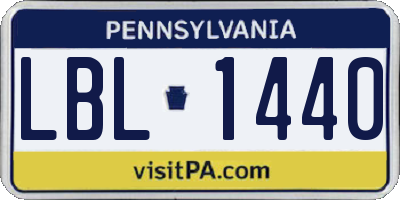 PA license plate LBL1440
