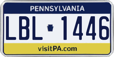 PA license plate LBL1446