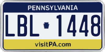 PA license plate LBL1448