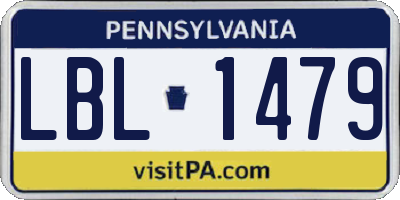 PA license plate LBL1479