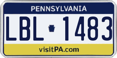 PA license plate LBL1483