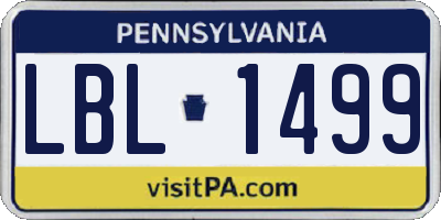 PA license plate LBL1499
