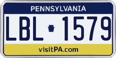 PA license plate LBL1579