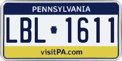 PA license plate LBL1611