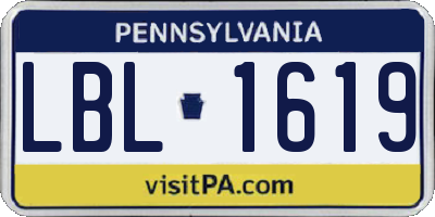 PA license plate LBL1619