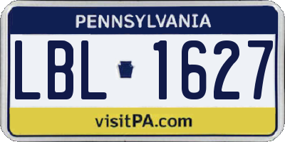 PA license plate LBL1627