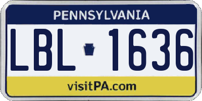 PA license plate LBL1636