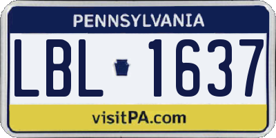 PA license plate LBL1637