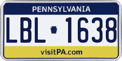 PA license plate LBL1638