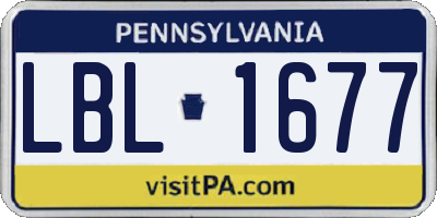 PA license plate LBL1677