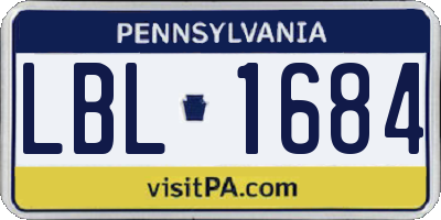 PA license plate LBL1684