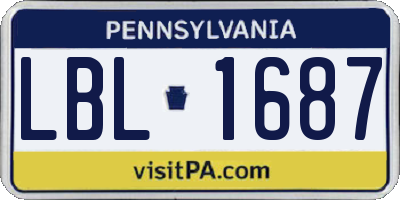 PA license plate LBL1687
