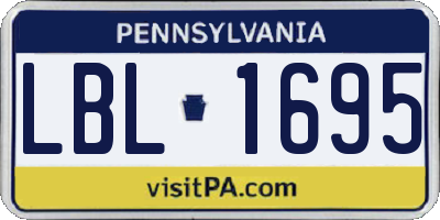 PA license plate LBL1695