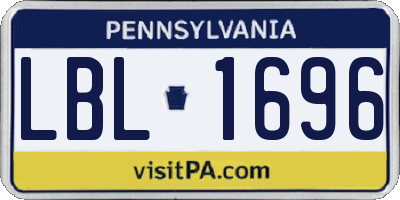 PA license plate LBL1696