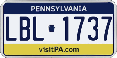PA license plate LBL1737