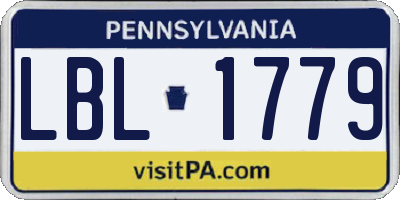 PA license plate LBL1779