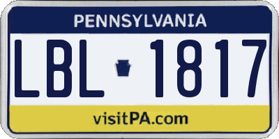 PA license plate LBL1817
