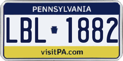 PA license plate LBL1882