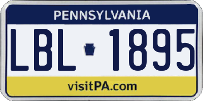 PA license plate LBL1895