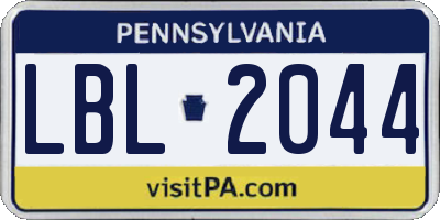 PA license plate LBL2044