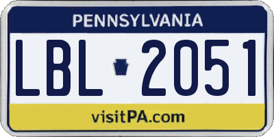 PA license plate LBL2051