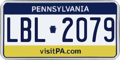 PA license plate LBL2079